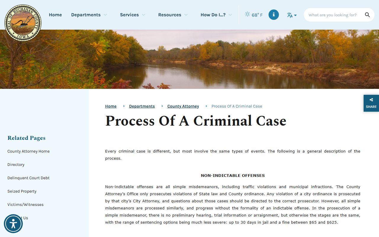 Buchanan County court records after jail arrest criminal case process