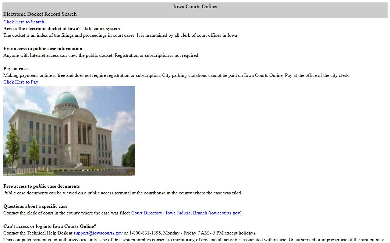 Buchanan County court records after arrest on Iowa Courts Online